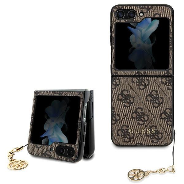 GUESS Telefontok a Samsung Galaxy Z Flip 5 Charms Collection Hardcase, 4G Charms Collection Hardcase, barna