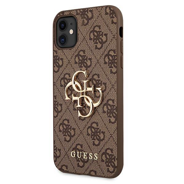 GUESS Telefontok a iPhone 11, 4G Big Metal Logo, barna