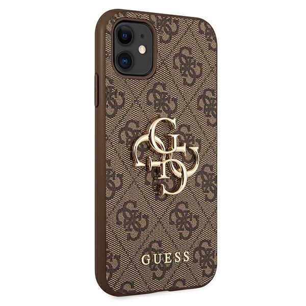 GUESS Telefontok a iPhone 11, 4G Big Metal Logo, barna