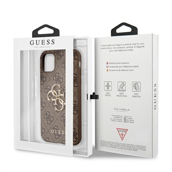 GUESS Telefontok a iPhone 11, 4G Big Metal Logo, barna