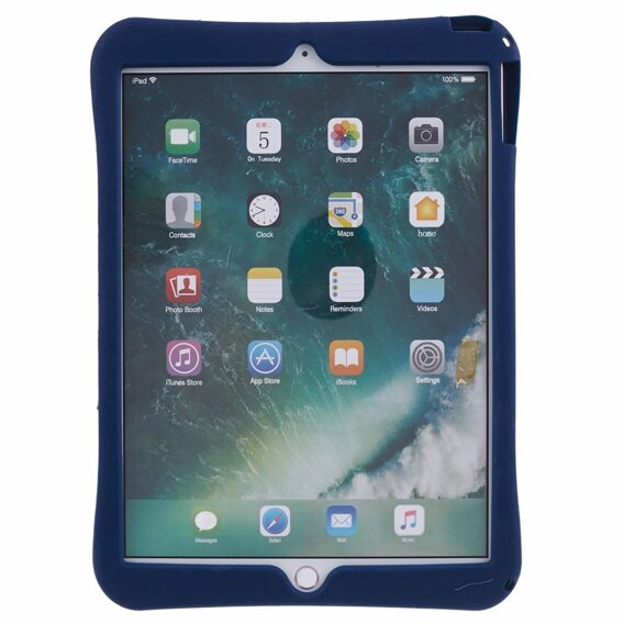 Gyermek szilikon tok iPad 10.2 2021 / 2020 / 2019, páncélozott, pánttal, Astronaut, sötétkék