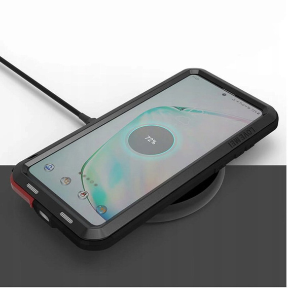 Love Mei Telefontok a Samsung Galaxy Note 10 Lite, üveggel páncélozva, fekete