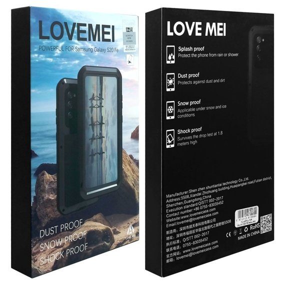 Love Mei Telefontok a Samsung Galaxy S20 FE 4G/5G, armored with glass, piros