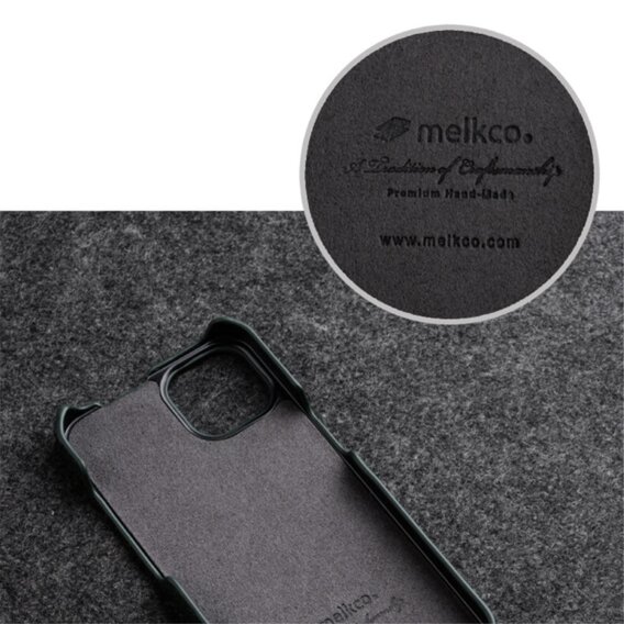 MELKCO flip tok iPhone 12 / 12 Pro-hoz, bőr, flip, fekete