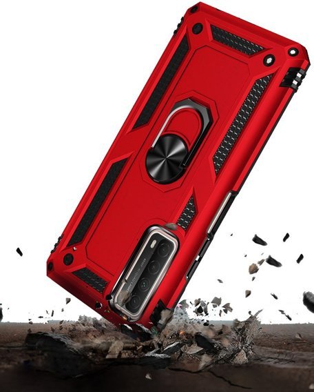 Páncélozott telefontok a Huawei P Smart 2021, Nox Case Ring, piros