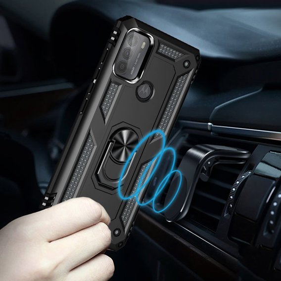 Páncélozott telefontok a Motorola Moto G50, Nox Case Ring, fekete