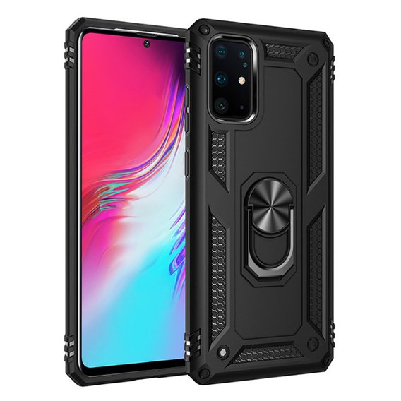 Páncélozott telefontok a Samsung Galaxy S10 Lite, Nox Case Ring, fekete