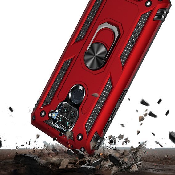 Páncélozott telefontok a Xiaomi Redmi Note 9, Nox Case Ring, piros