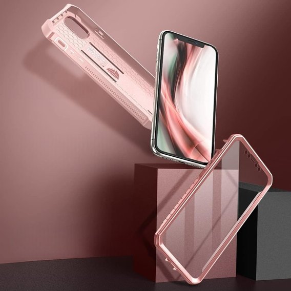 Páncélozott tok a iPhone 11, Dexnor Full Body, rózsaszín rose gold