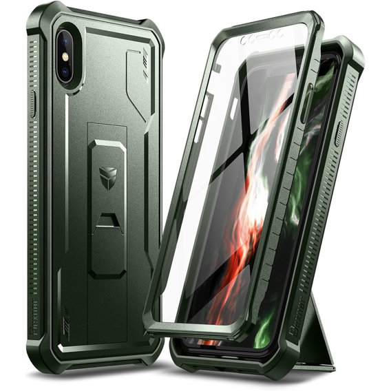 Páncélozott tok a iPhone X / XS, Dexnor Full Body, zöld