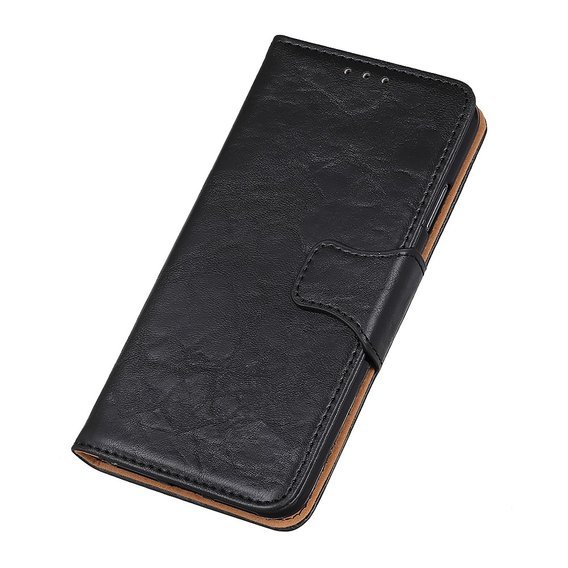 Pattintható tok a Huawei P Smart 2021, Split Leather Wallet, fekete