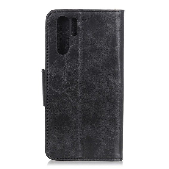 Pattintható tok a Huawei P30 Pro, Split Leather Wallet, fekete