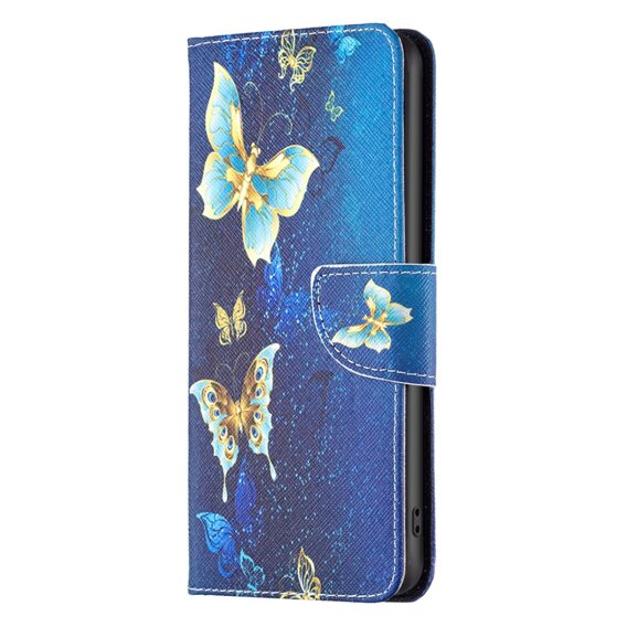 Pattintható tok a Infinix Hot 40i, Wallet, Butterflies kék