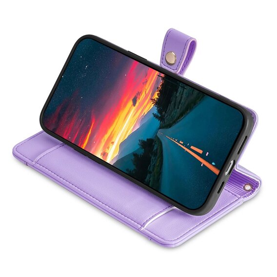 Pattintható tok a Infinix Hot 40i, Wallet Zipper Pocket, lila