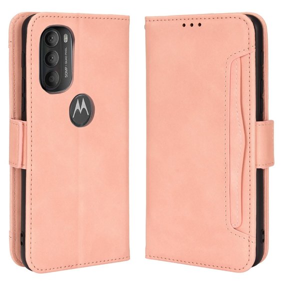 Pattintható tok a Motorola Moto G71 5G, Card Slot, rózsaszín