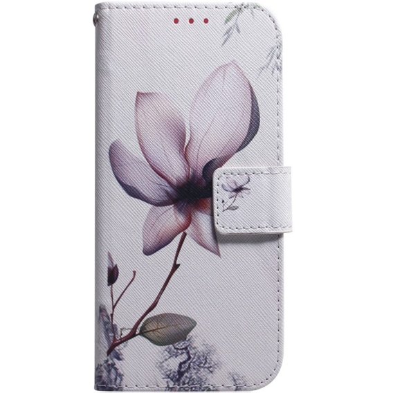 Pattintható tok a Oppo A17, Wallet, kwiat, fehér