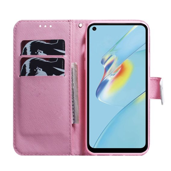 Pattintható tok a Oppo A17, Wallet, kwiat, fehér