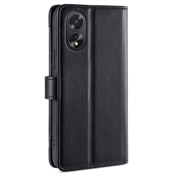 Pattintható tok a Oppo A38 / A18 4G, Wallet Zipper Pocket, fekete