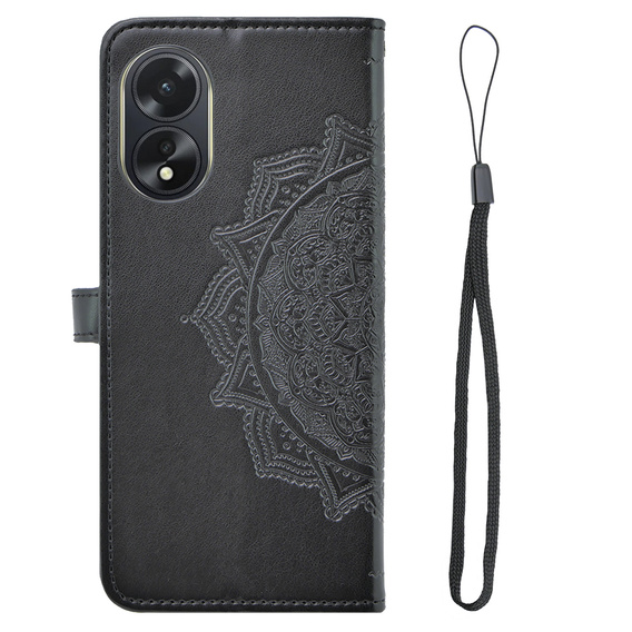 Pattintható tok a Oppo A58 4G, Mandala, fekete