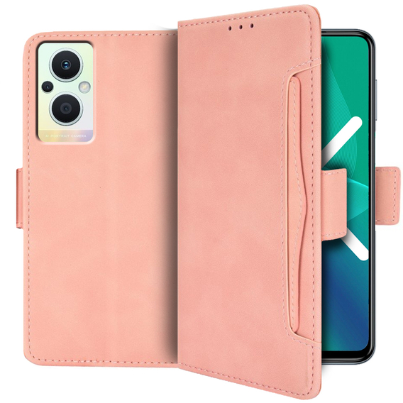 Pattintható tok a Oppo Reno7 Lite 5G, Card Slot, rózsaszín