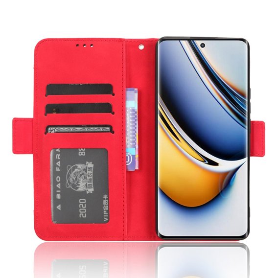 Pattintható tok a Realme 11 Pro 5G / Pro+ 5G, Card Slot, piros