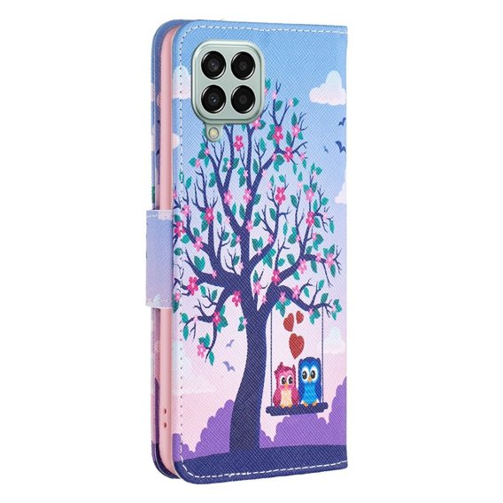 Pattintható tok a Samsung Galaxy M33 5G, Wallet, Two Owls, kék