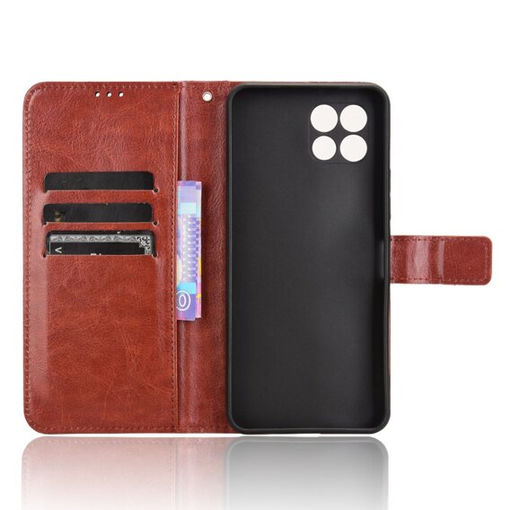 Pattintható tok a T Phone 2 5G, Crazy Horse Wallet, barna