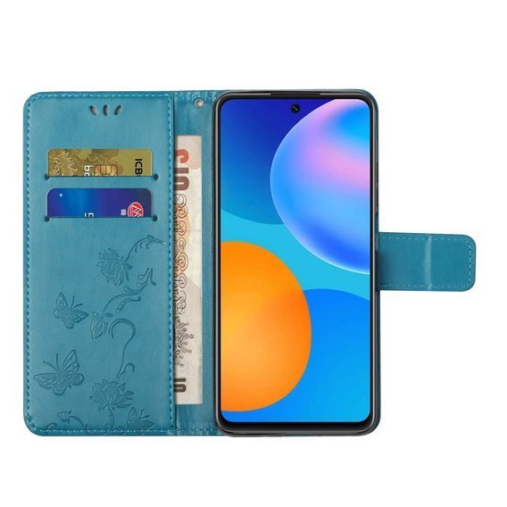 Pattintható tok a Xiaomi Redmi Note 10 5G / Poco M3 Pro 4G/5G, Butterfly, kék