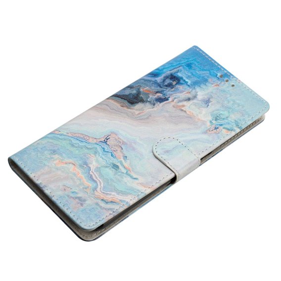 Pattintható tok a Xiaomi Redmi Note 12S, Wallet Marble, kék