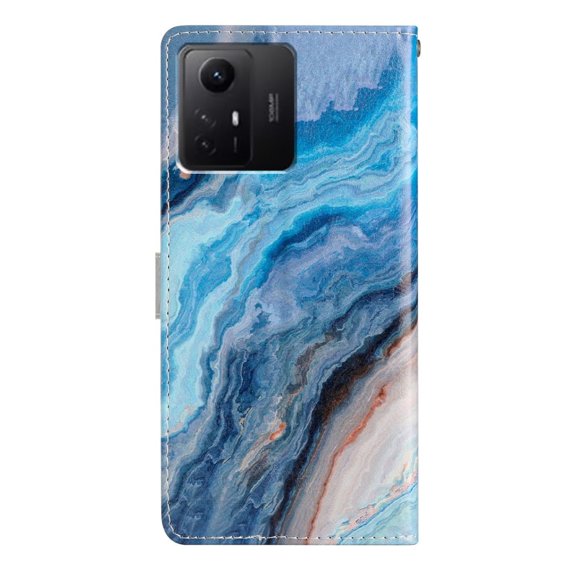 Pattintható tok a Xiaomi Redmi Note 12S, Wallet Marble, kék