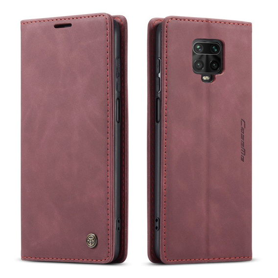 Pattintható tok a Xiaomi do Redmi Note 9s / 9 Pro, Caseme Wallet, bordó