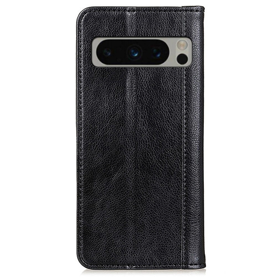 Telefontok a Google Pixel 8 Pro, Wallet Litchi Leather, fekete