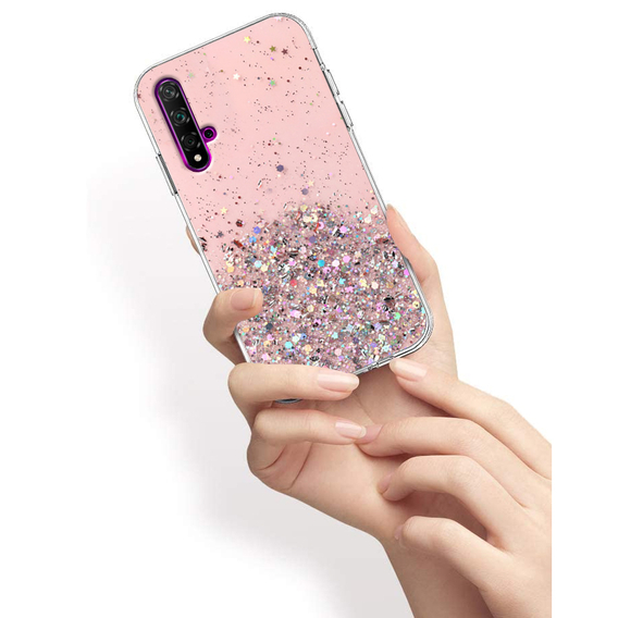 Telefontok a Huawei Nova 5T/Honor 20, Glittery, rózsaszín