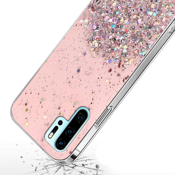 Telefontok a Huawei P30 Pro, Glittery, rózsaszín