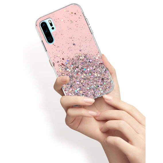 Telefontok a Huawei P30 Pro, Glittery, rózsaszín