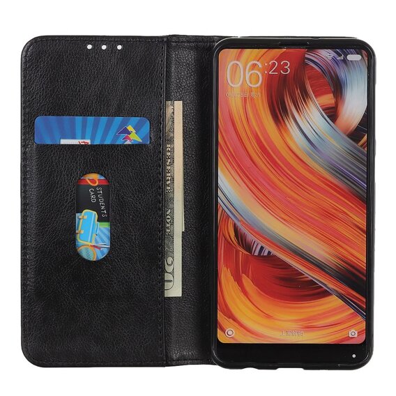 Telefontok a Motorola Moto G84 5G, Wallet Litchi Leather, fekete