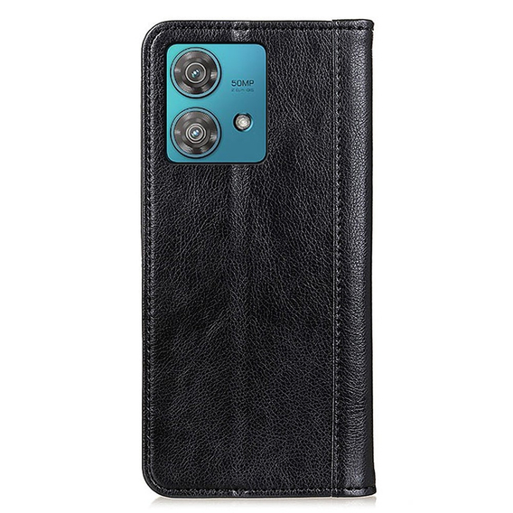 Telefontok a Motorola Moto G84 5G, Wallet Litchi Leather, fekete