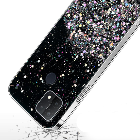 Telefontok a Oppo A15 / A15s, Glittery, fekete