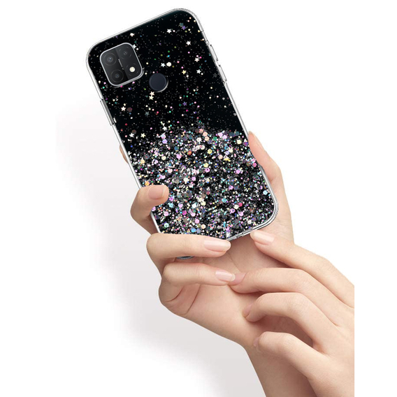 Telefontok a Oppo A15 / A15s, Glittery, fekete