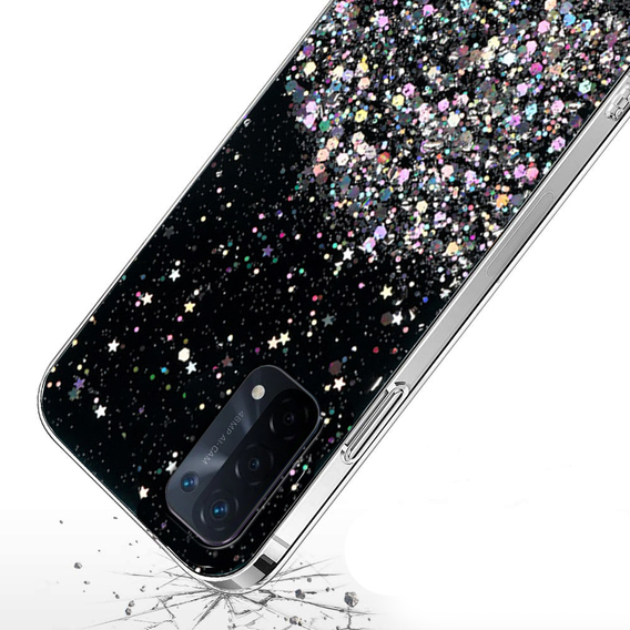 Telefontok a Oppo A54 5G/A74 5G/A93 5G, Glittery, fekete