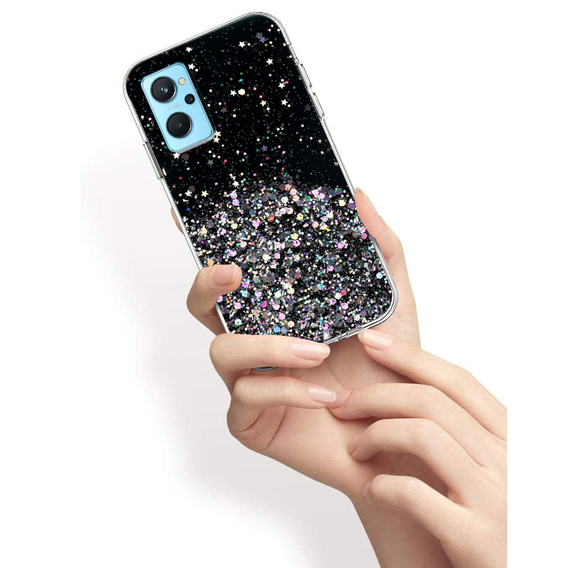 Telefontok a Realme 9i / Oppo A96, Glittery, fekete