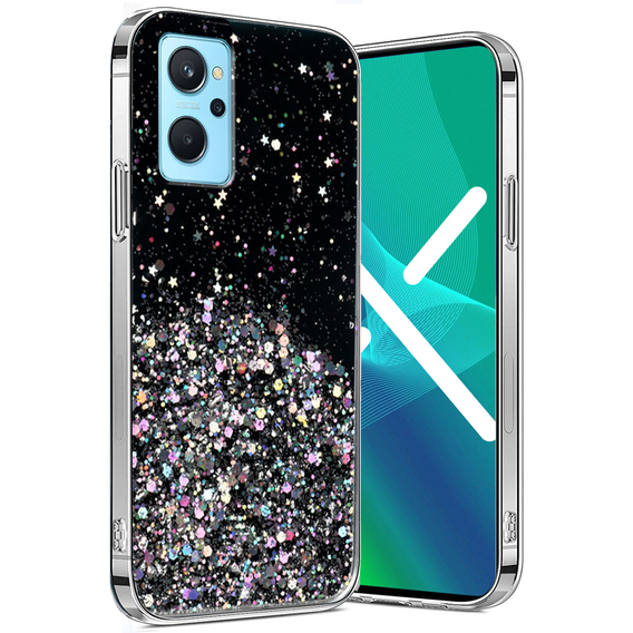 Telefontok a Realme 9i / Oppo A96, Glittery, fekete