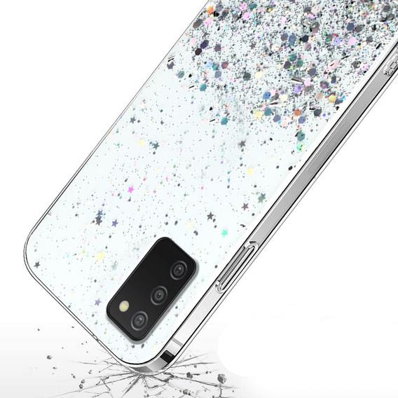 Telefontok a Samsung Galaxy A03s, Glittery, átlátszó