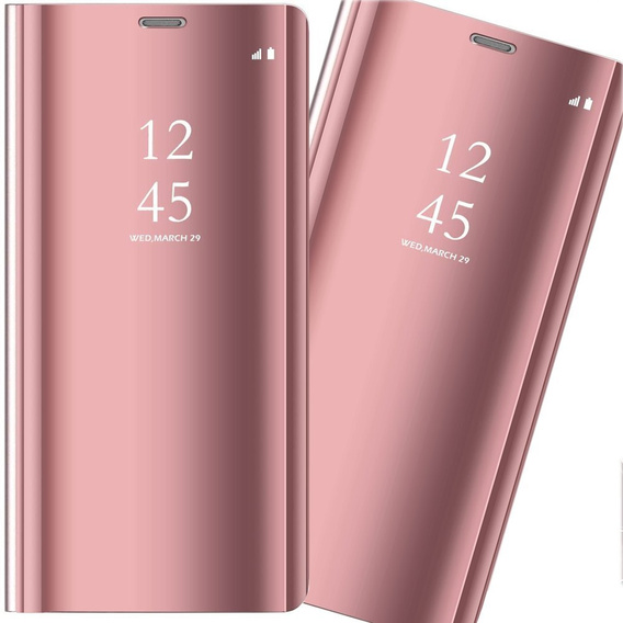 Telefontok a Samsung Galaxy A50/A30s, Clear View, rózsaszín rose gold