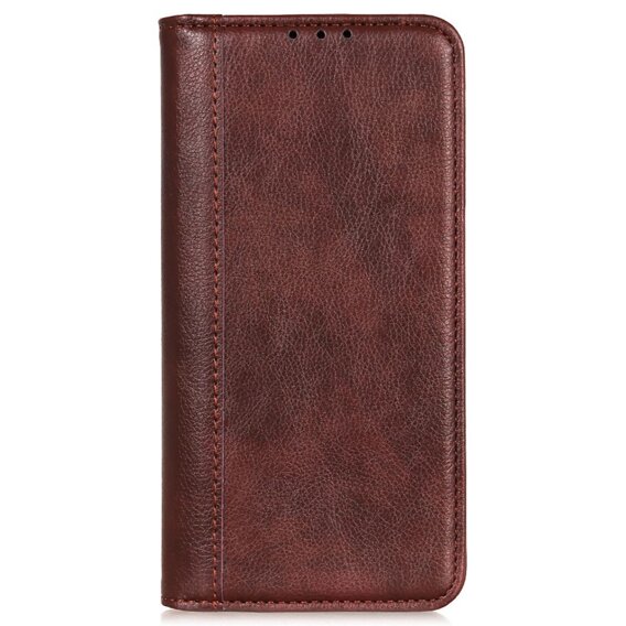 Telefontok a Samsung Galaxy A55 5G, Wallet Litchi Leather, barna