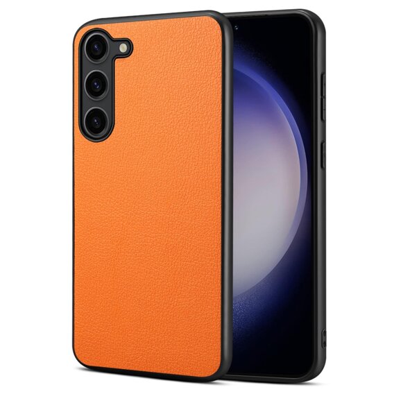 Telefontok a Samsung Galaxy S24, Calf Texture, narancssárga