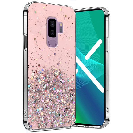 Telefontok a Samsung Galaxy S9+ Plus, Glittery, rózsaszín