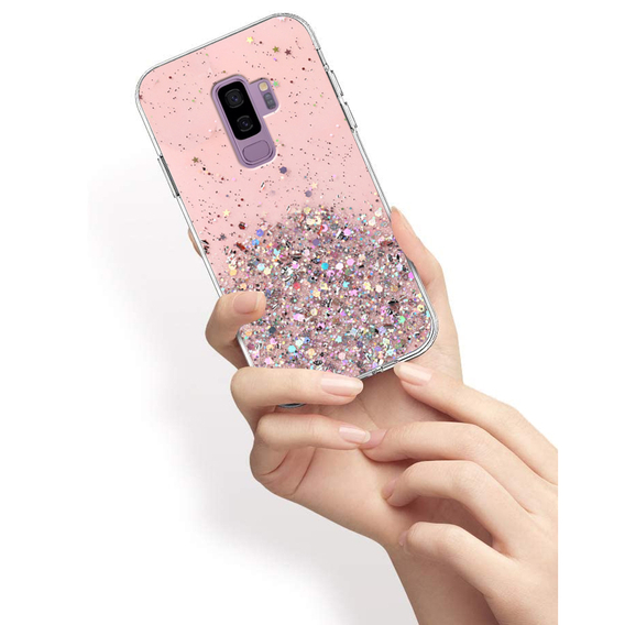 Telefontok a Samsung Galaxy S9+ Plus, Glittery, rózsaszín