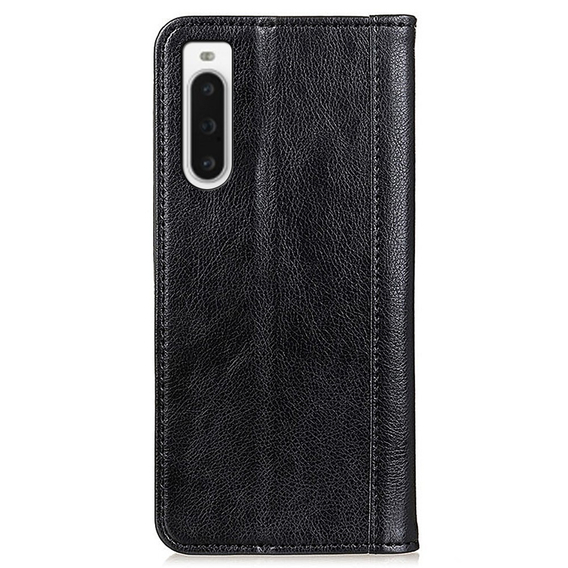 Telefontok a Sony Xperia 10 V, Wallet Litchi Leather, fekete