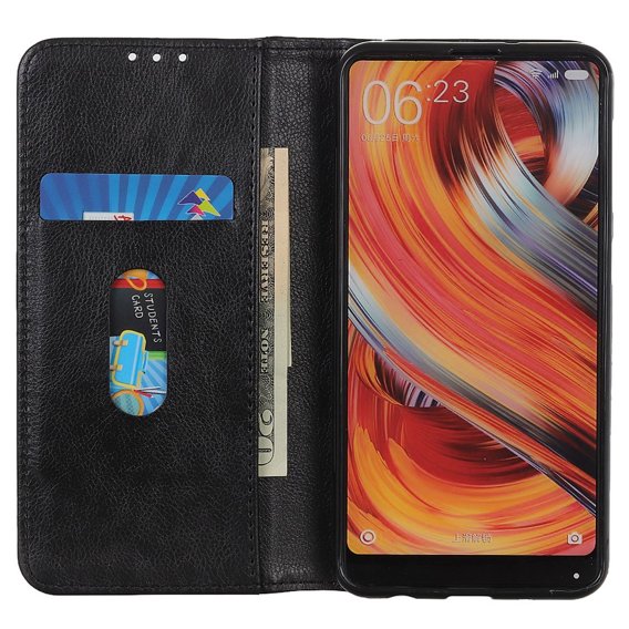 Telefontok a Sony Xperia 10 V, Wallet Litchi Leather, fekete